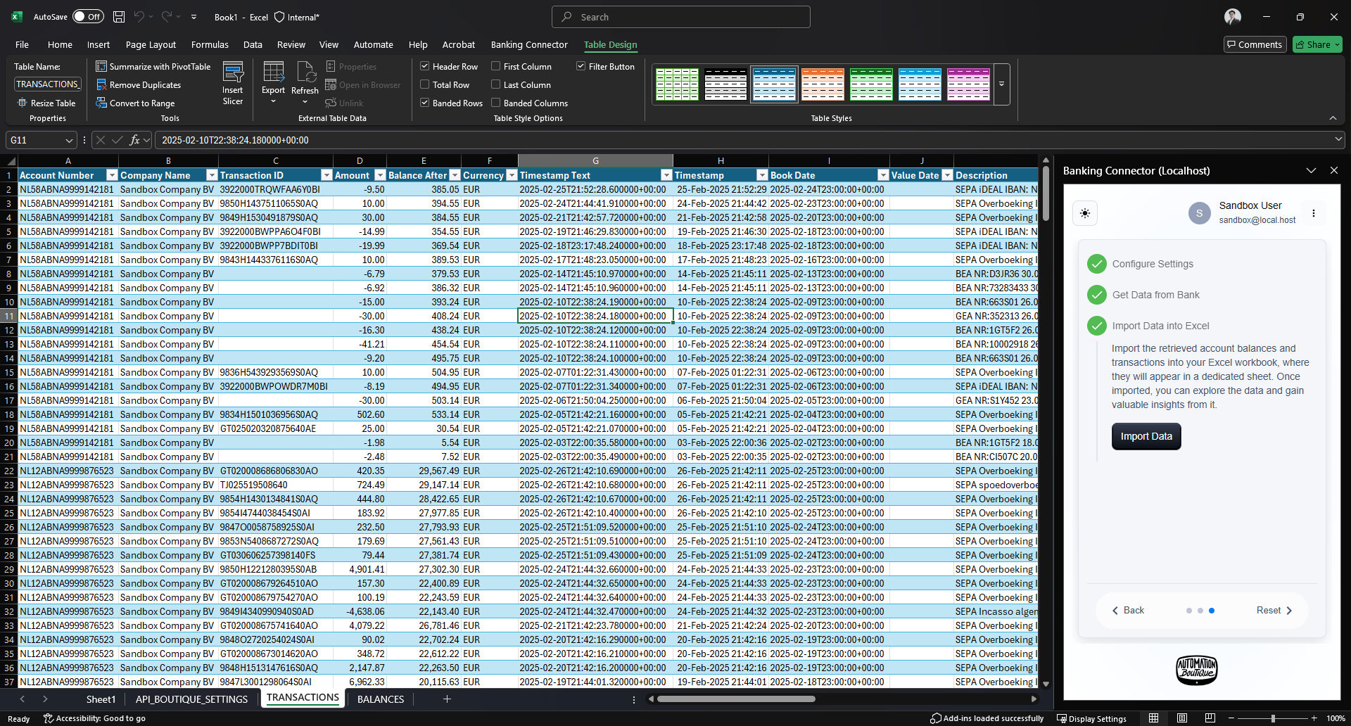 API Boutique interface - Click to watch video