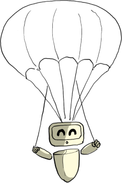 Robot with parachute